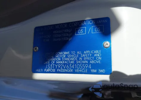 2003 Suzuki Xl-7 Ltd/Touring из США, поврежденный, VIN JS3TY92V634105594